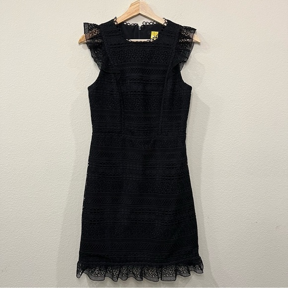 J. Crew Cap-Sleeve Ruffle Dress In Mixed Lace Size 2 - Picture 4 of 9